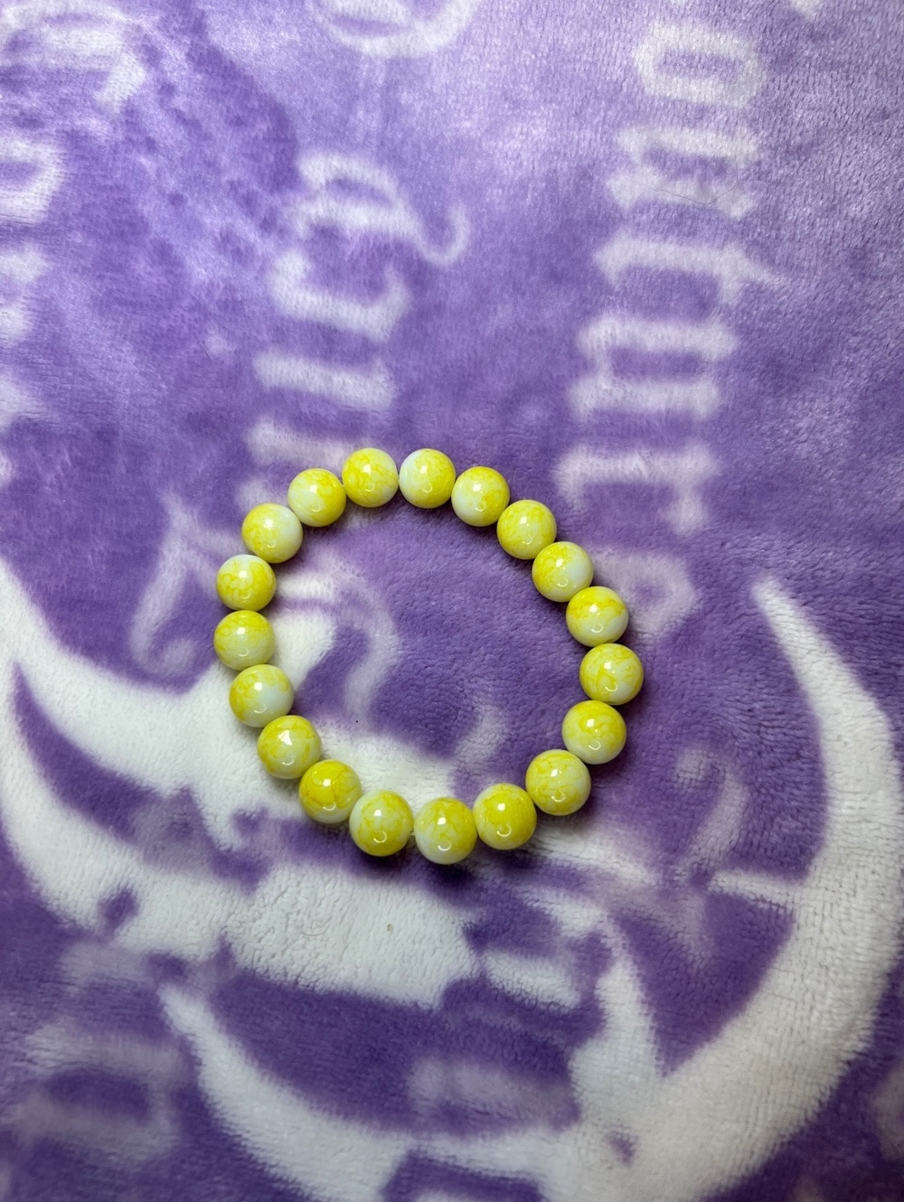 5pc Yellow Clear Glass Beaded Stretch Bracelet Set - Picture 4 of 6